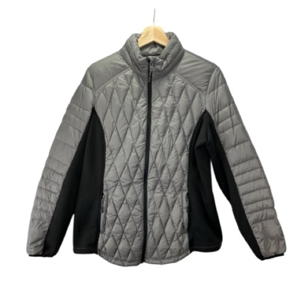 32 Degrees Women's Quilted Gray & Black Lightweight Packable Jacket - Size L